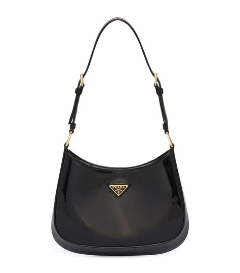 4001300139939 prada|Black Patent Leather Shoulder Bag With Flap .